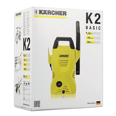 Минимойка KARCHER (КЕРХЕР) K 2 Basic, мощность 1,4 кВт, давление 110 бар, шланг 3 м, 1.673-000.0, 1.