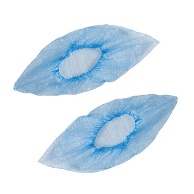 Бахилы КОМПЛЕКТ 100 штук (50 пар) в упаковке, ЭКОНОМ, размер 39х15 см, 20 мкм, 2,5 г, ПНД, LAIMA, 10