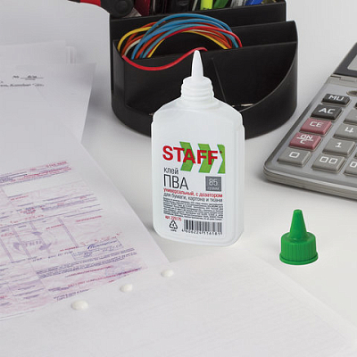 Клей ПВА STAFF "EVERYDAY", 85 г, с дозатором, 225175