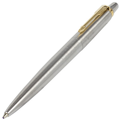 Ручка шариковая PARKER "Jotter Core Stainless Steel GT", корпус серебристый, позолоченные детали, си