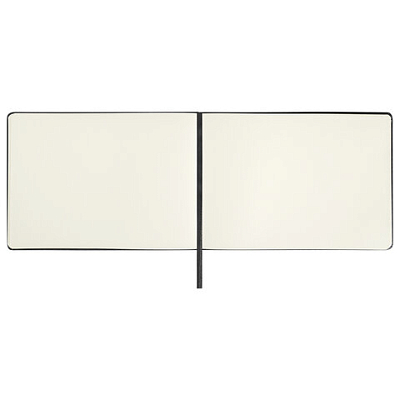 Скетчбук, слоновая кость 140 г/м2 210х148 мм, 80 л., КОЖЗАМ, резинка, BRAUBERG ART CLASSIC, черный,