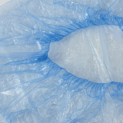 Бахилы КОМПЛЕКТ 100 штук (50 пар) в упаковке, ЭКОНОМ, размер 39х15 см, 20 мкм, 2,5 г, ПНД, LAIMA, 10