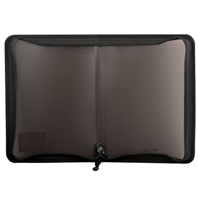 Папка на молнии пластиковая BRAUBERG "Стандарт", стандартная фактура, А4, 325х230 мм, матовая, черна