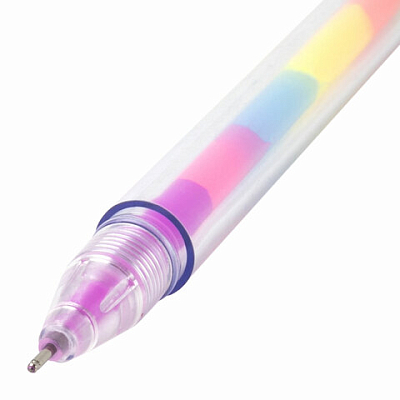 Ручка с топпером гелевая ЮНЛАНДИЯ "Хрустальный шар", ассорти, РАДУЖНЫЕ чернила, игольчатый пишущий у