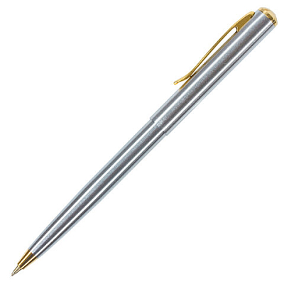 Ручка подарочная шариковая BRAUBERG Maestro, СИНЯЯ, корпус серебристый с золотистым, линия письма 0,