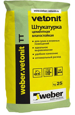 Купить Вебер Ветонит ТТ (25кг) штукатурка влагостойкая Россия