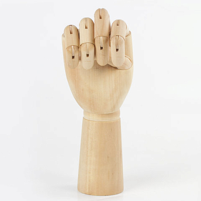 Манекен художественный BRAUBERG ART CLASSIC "РУКА", высота 30 см., мужская левая, дерево, 191296