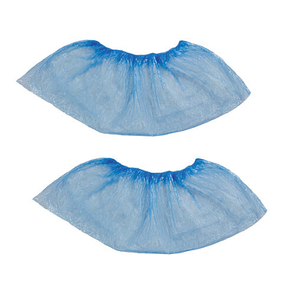 Бахилы КОМПЛЕКТ 100 штук (50 пар) в упаковке, ЭКОНОМ, размер 39х15 см, 20 мкм, 2,5 г, ПНД, LAIMA, 10