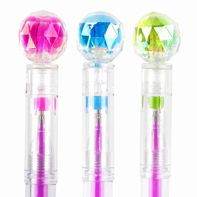 Ручка с топпером гелевая ЮНЛАНДИЯ "Хрустальный шар", ассорти, РАДУЖНЫЕ чернила, игольчатый пишущий у