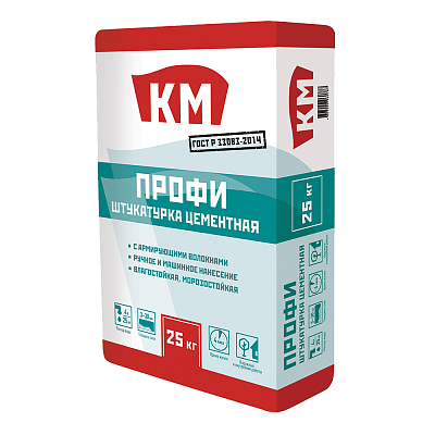 Штукатурка цементная КМ Профи армированная 25 кг — копия