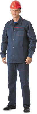 Костюм Импульс куртка + брюки ( синий с красным кантом) Ткань Саржа