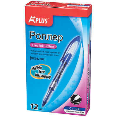 Ручка-роллер BEIFA (Бэйфа) "A Plus", СИНЯЯ, корпус с печатью, узел 0,5 мм, линия письма 0,33 мм, RX3